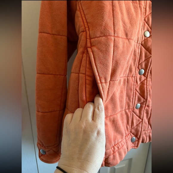 Orange Mineral Washed Quilted Jacket - size Medium - Picture 4 of 7